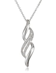 Sterling Silver Diamond Twist Pendant Necklace (1/10 Cttw, I-J Color, I2-I3 Clarity), 18"