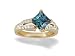 14K Yellow Gold Square Created Alexandrite and Diamond Engagement Ring