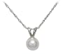 14k White Gold Freshwater Cultured Pearl 5.0-5.5mm Pendant, 18"