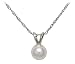 14k White Gold Freshwater Cultured Pearl 5.0-5.5mm Pendant, 18"