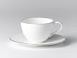 Gordon Ramsay tableware by Royal Doulton.Boxed tea cup & saucer in white bone china with a platinum rim