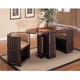 Powell Library Game Table with 2 Built-In Chairs