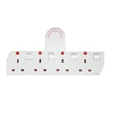 TeckNet 4 Way Switched Plug Adaptor With Safety Surge - Turn 1 socket into 4