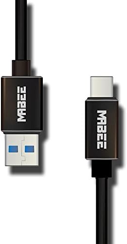 Type C to USB Cable, Mabee® (6.6ft/2m) USB 3.0 USB-C to USB-A Aluminium Alloy Fast Charging and Data Transfer [5gb/s] for LG G5 K10 Charger Cable, Macbook, Chromebook Pixel, and Apple TV - Black