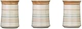 Stripe Ceramic Tea Coffee & Sugar Jars Cannisters