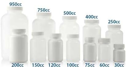 100 200 cc White HDPE PHARMACEUTICAL ROUND BOTTLES with WHITE CLOSURES