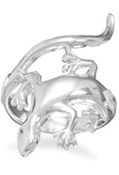Polished Sterling Silver Wrap Around Gecko Ring - Size 9 - JewelryWeb