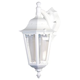 Adjusta-Post Classic One-Light Outdoor Downward Wall Sconce, White with Clear Acrylic Beveled Lens #S74VC-WH
