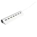 ETvalley Premium 7 Port Aluminum USB Hubs 2.0 with Double Line, Silver, 6.18x1.45x0.86 inches
