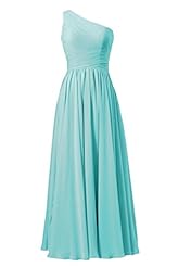 Chiffon Floor Length One Shoulder Lace Vintage Evening Dress/Bridesmaid Dress/Party Dress 