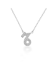 Bling Jewelry 925 Sterling Silver Capricorn Zodiac CZ Pave Necklace