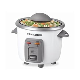 Black and Decker RC3203 3-Cup Rice Cooker, White by Black & Decker