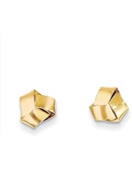 MadiK® Childrens 14k Yellow Gold Polished Love Knot Band Post Earrings