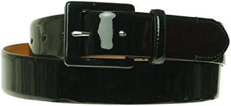 Ralph Lauren Patent Leather Belt with Covered Buckle Black X-Large
