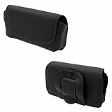 Housse étui coque cuir véritable pour Apple iPhone v1 2g 3g 3gs 4 - Holster luxe - Fixation ceinture - Noir