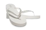 Isotoner - ESNY Wedge Thong Wedding Flip Flop with Rhinestones