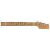 Golden Gate S-94 T Style Maple Guitar Neck Unfinished with Maple Fingerboard Pre-fretted with truss Rod Installed Holes Pre-drilled for Tuner Install