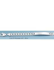 Sterling Silver Italian Curb Id Bracelet 220 Gauge