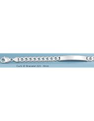 Sterling Silver Italian Curb Id Bracelet 220 Gauge 9"