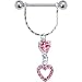 Pink Cubic Zirconia Heart Nipple Shield