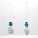 Aquamarine Gemstone, Czech Glass Bead and Sterling Silver Dangle Earrings, #8633
