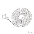 1mm Sterling Silver and Rhodium 3 Bead / Ball 1 Bar Chain in 16" and 18" Lengths, #7966