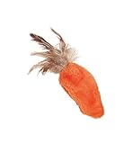 More KONG Feather Top Carrot Catnip Toy, Cat Toy, Orange