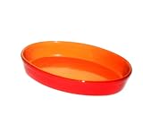 Piral Oval 12 Inch x 7   Inch Baker, Deep Red