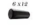 LuxFit High Density Foam Roller 6x12 Inch Extra Firm Round Exercise Roller Black