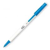 Ballpoint Pen, Fine Point, White Barrel/Blue Ink, Sold as 1 dozen