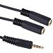 3.5mm 4 POLE Jack Plug to Twin 3.5mm Sockets AV Splitter Cable 20cm