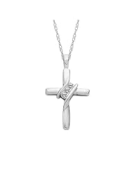 1/20 ct. tw. Diamond Fashion Cross Pendant in 10K White Gold