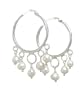 Sterling Silver Freshwater Pearl Hoop Earrings - Gems Couture