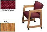 Flared Arm Chair Oak Burgundy With Casters. Package of 2