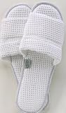 Cotton Waffle Spa Slipper - Large - White