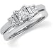 Jewelry : 14K White Gold Diamond Wedding Set - 1.12 Ct.