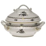 10 Tureen with Branch - Herend Chinese Bouquet Black