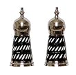 Decorative Salt & Pepper Shakers with Carved Horn Inlay Sides