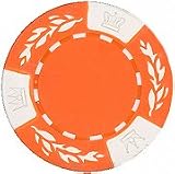 25 Clay No Metal Insert Clay Composite Crown Wheatear 11.5 gram Poker Chips, Orange