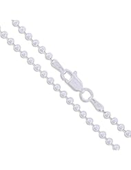 Sterling Silver Italian Ball Bead Chain 2.5mm 925 Italy New Dog Tag Necklace 30"