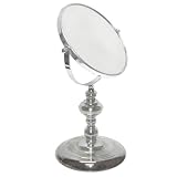 Aquatico Garda Double Face Adjustable 5X Pedestal Vanity Mirror, Disc Stem, Chrome by 