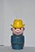 Vintage Little People Cowboy with Yellow Hat & Blue Base (Plastic Head & Blue Wooden Base) Retired R