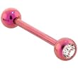 Grade 23 Titanium Pink SINGLE GEM Tongue Ring