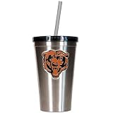 NFL 16-Ounce Stainless Steel Insulated Tumbler with Straw