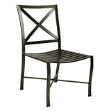 Slatted Dining Outdoor Side Chair with Cushion - Cannes Pebble - Grandin Road