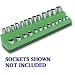 1/4 in. Drive Magnetic Dark Green Socket Holder 4-14mm