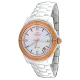 Oniss #ON793-LRG Ladies Unisex Midsize White Ceramic MOP Dial Watch