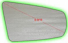 94 99 CADILLAC DEVILLE MIRROR GLASS RH (6 9 16 Dg) Convex D'Elegance (1994 94 1995 95 1996 96 1997 97 1998 98 1999 99) C471135 N A