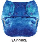 Blueberry Minky Diaper Snaps, Sapphire