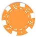 Pack of 50 Orange - DICE Design 11.5 gram Poker Chips